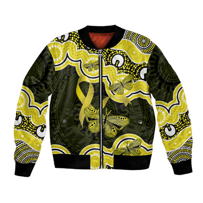 Yellow Ribbon Sarcoma Support Bomber Jacket Aboriginal Art