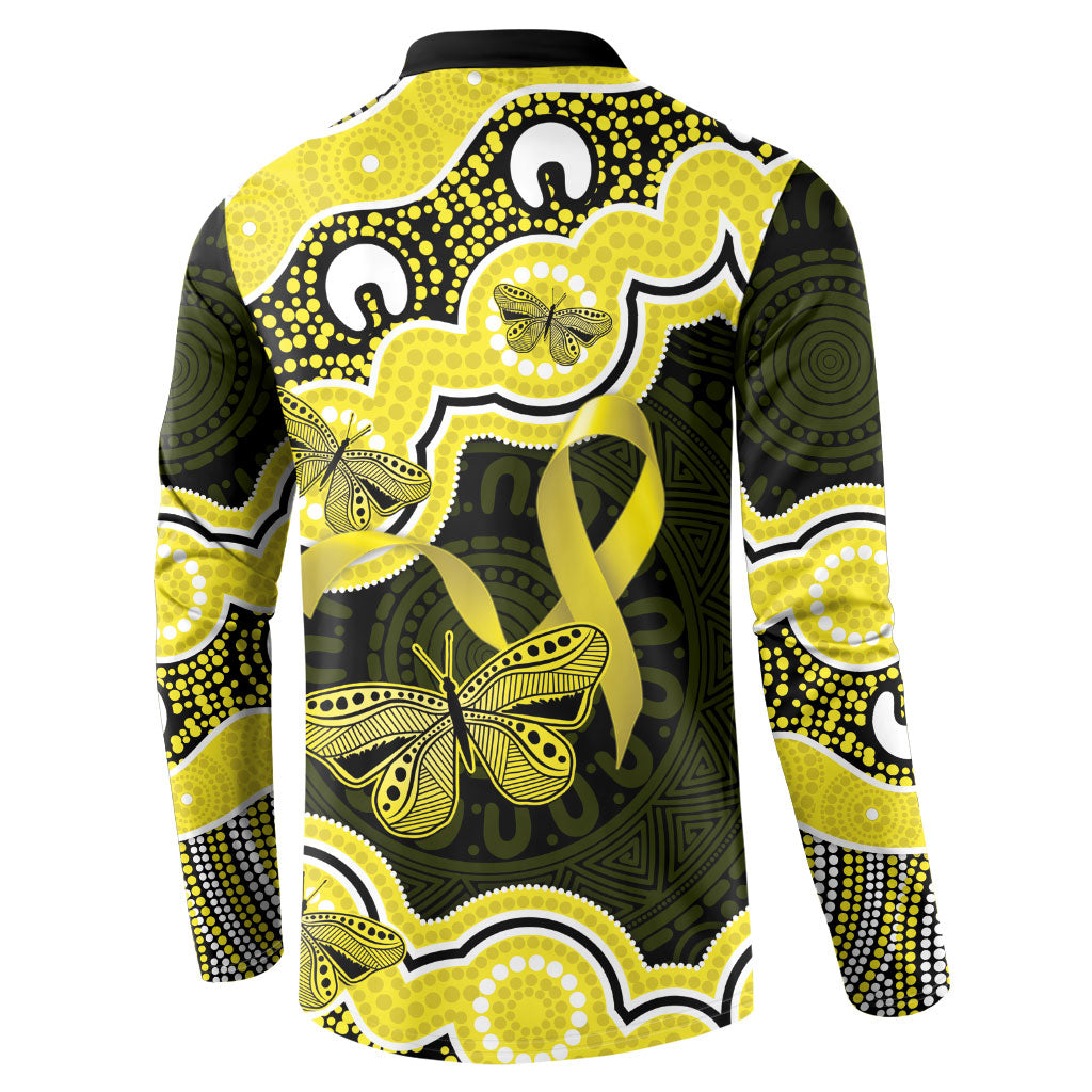 Yellow Ribbon Sarcoma Support Button Sweatshirt Aboriginal Art