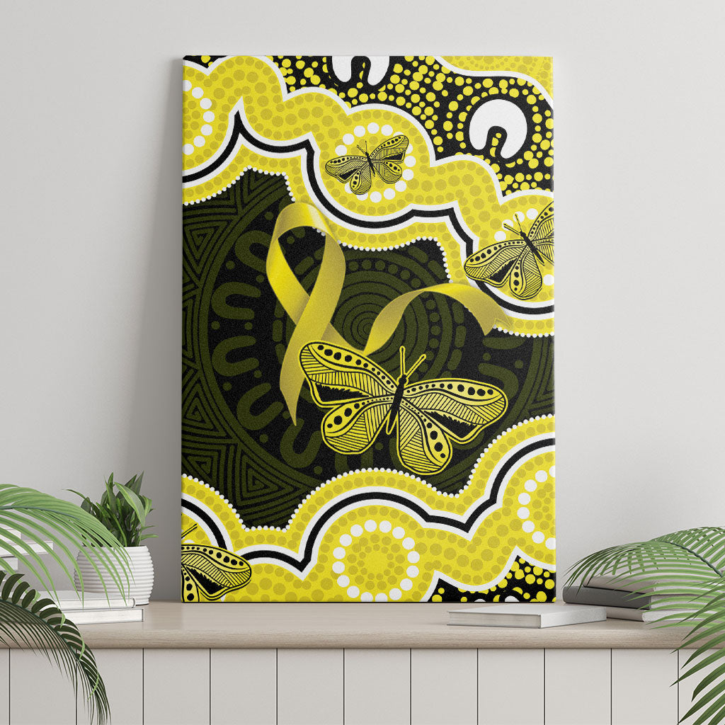 Yellow Ribbon Sarcoma Support Canvas Wall Art Aboriginal Art