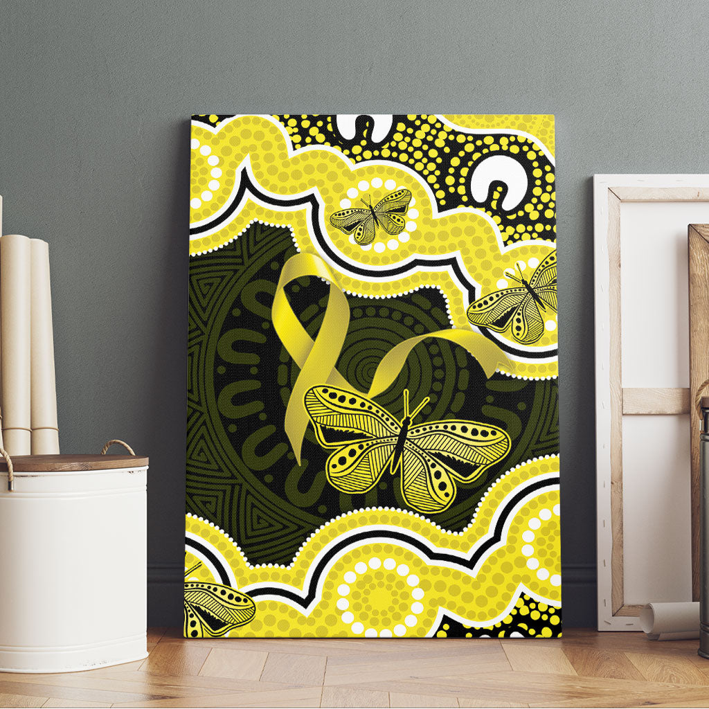 Yellow Ribbon Sarcoma Support Canvas Wall Art Aboriginal Art
