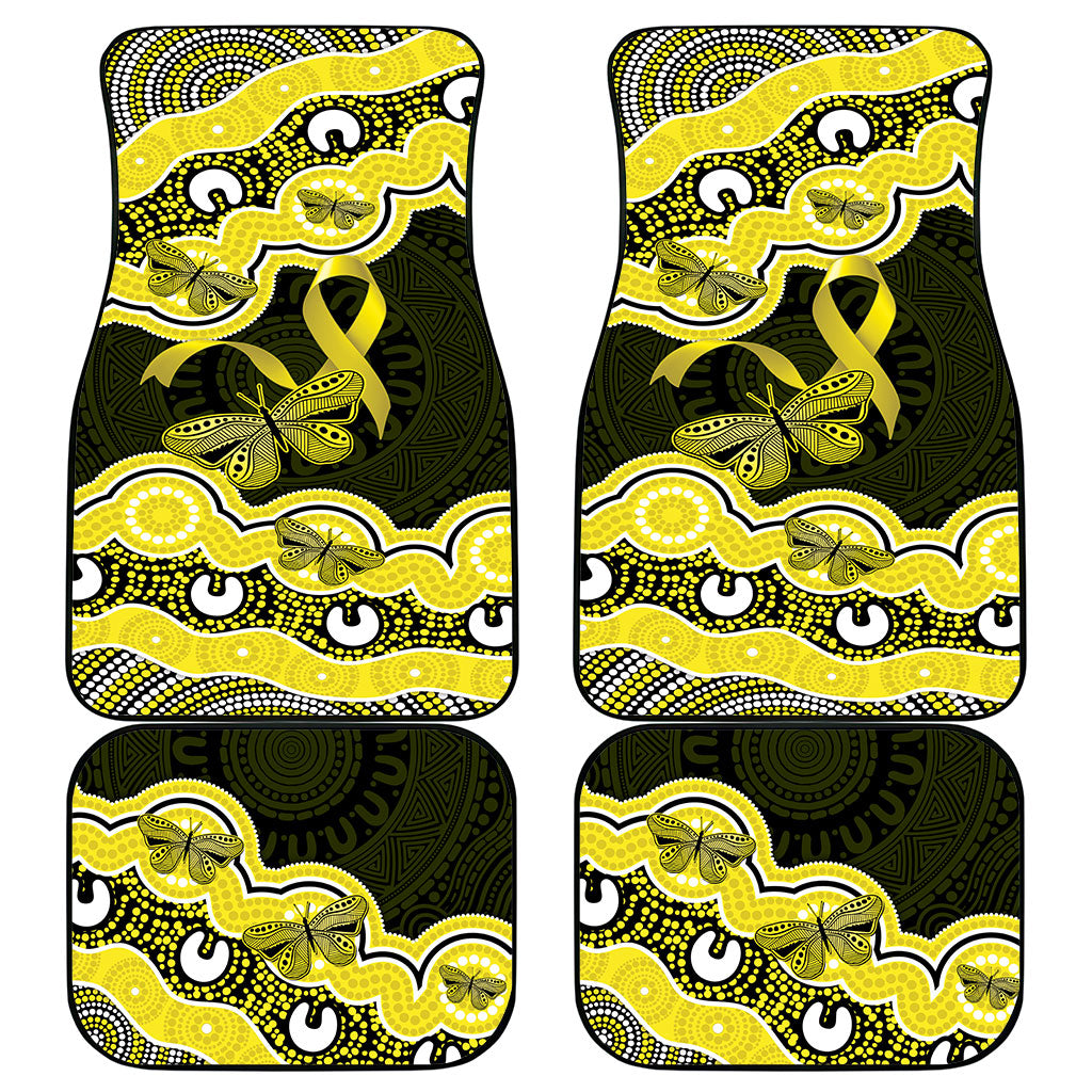 Yellow Ribbon Sarcoma Support Car Mats Aboriginal Art