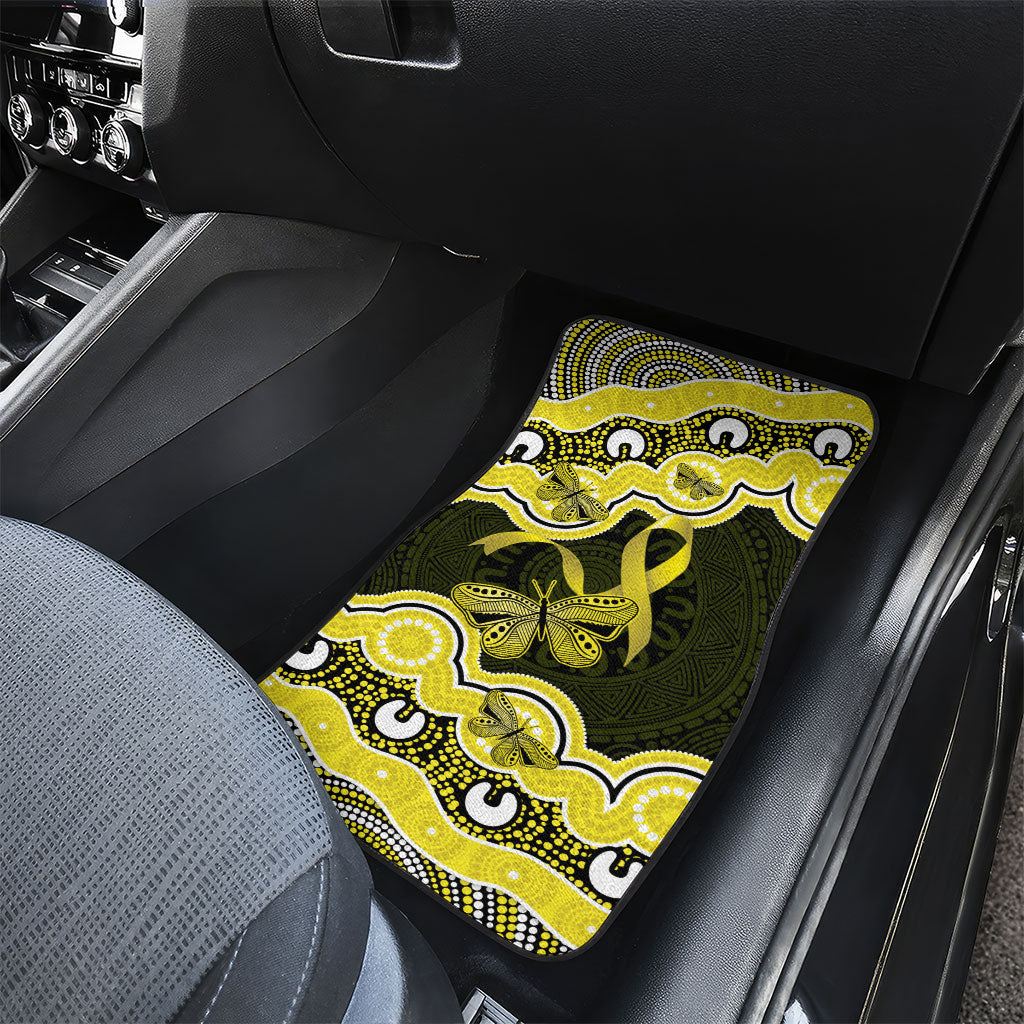 Yellow Ribbon Sarcoma Support Car Mats Aboriginal Art