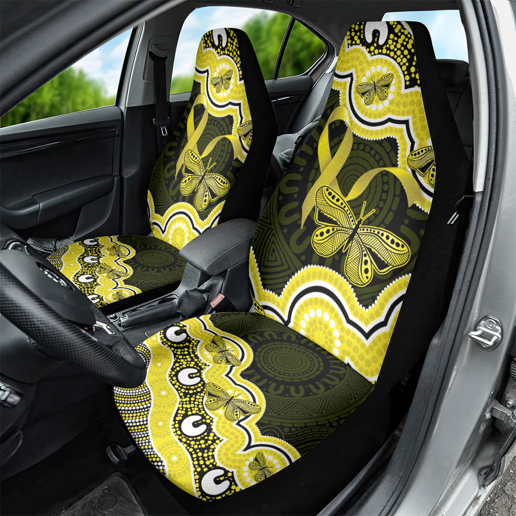 Yellow Ribbon Sarcoma Support Car Seat Cover Aboriginal Art