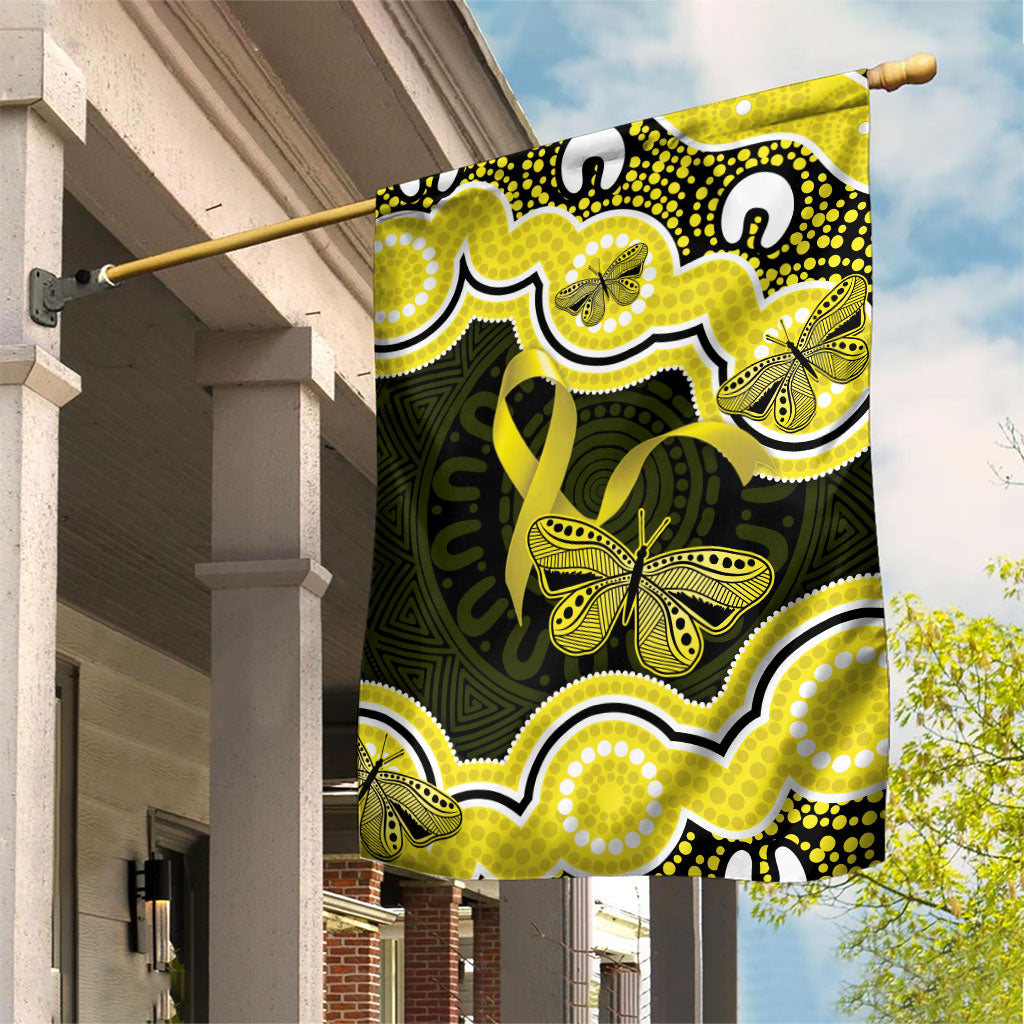 Yellow Ribbon Sarcoma Support Garden Flag Aboriginal Art