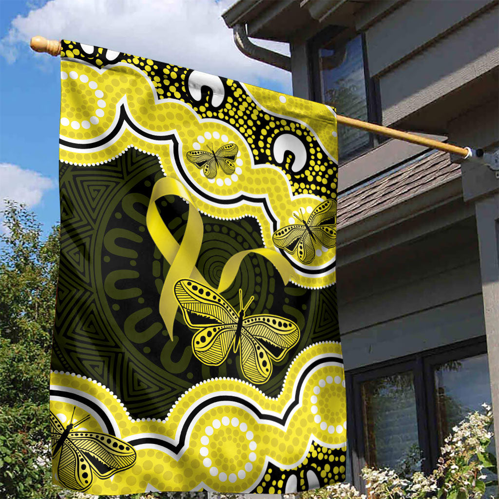 Yellow Ribbon Sarcoma Support Garden Flag Aboriginal Art
