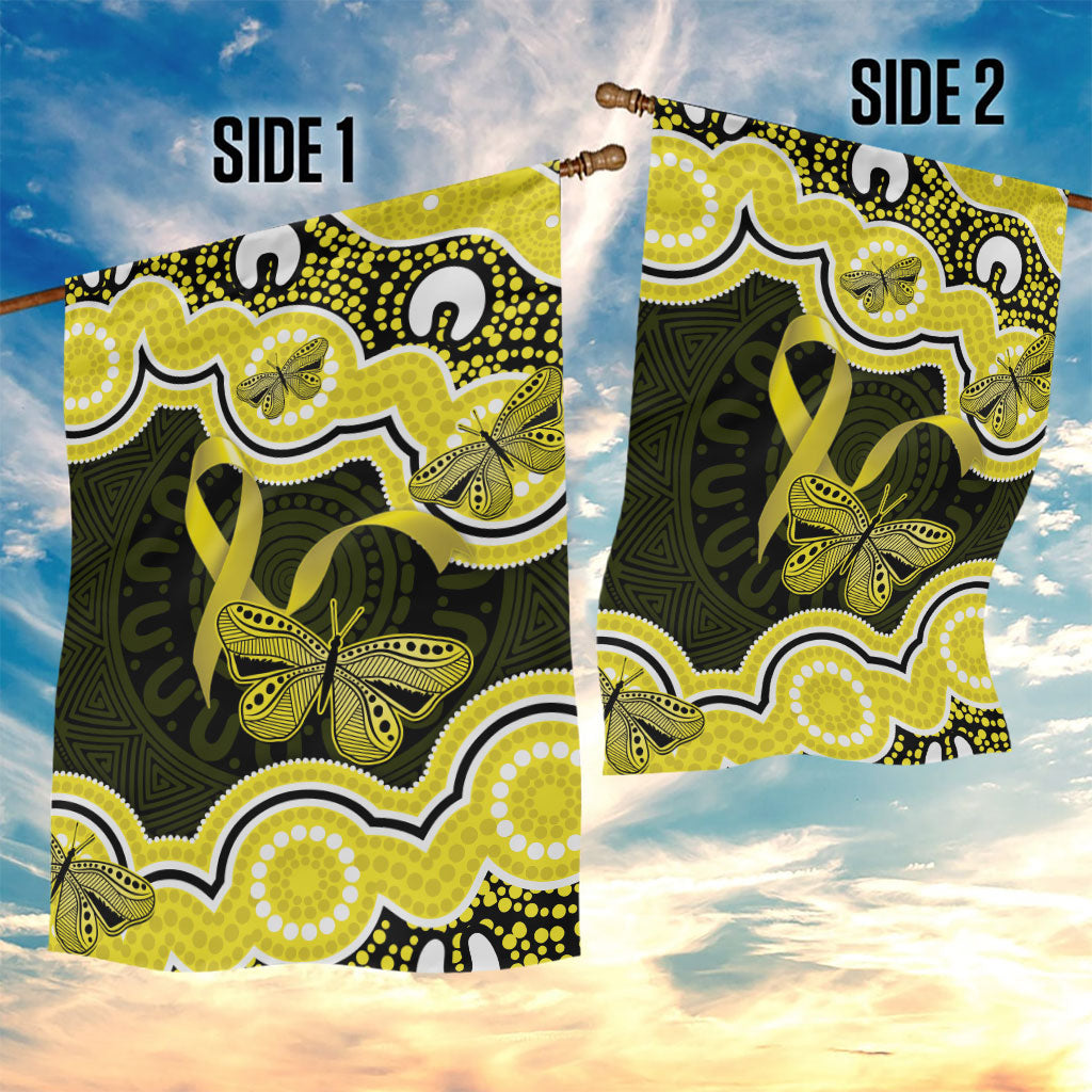 Yellow Ribbon Sarcoma Support Garden Flag Aboriginal Art