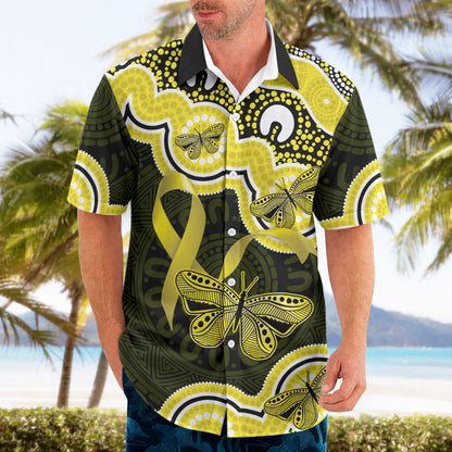 Yellow Ribbon Sarcoma Support Hawaiian Shirt Aboriginal Art