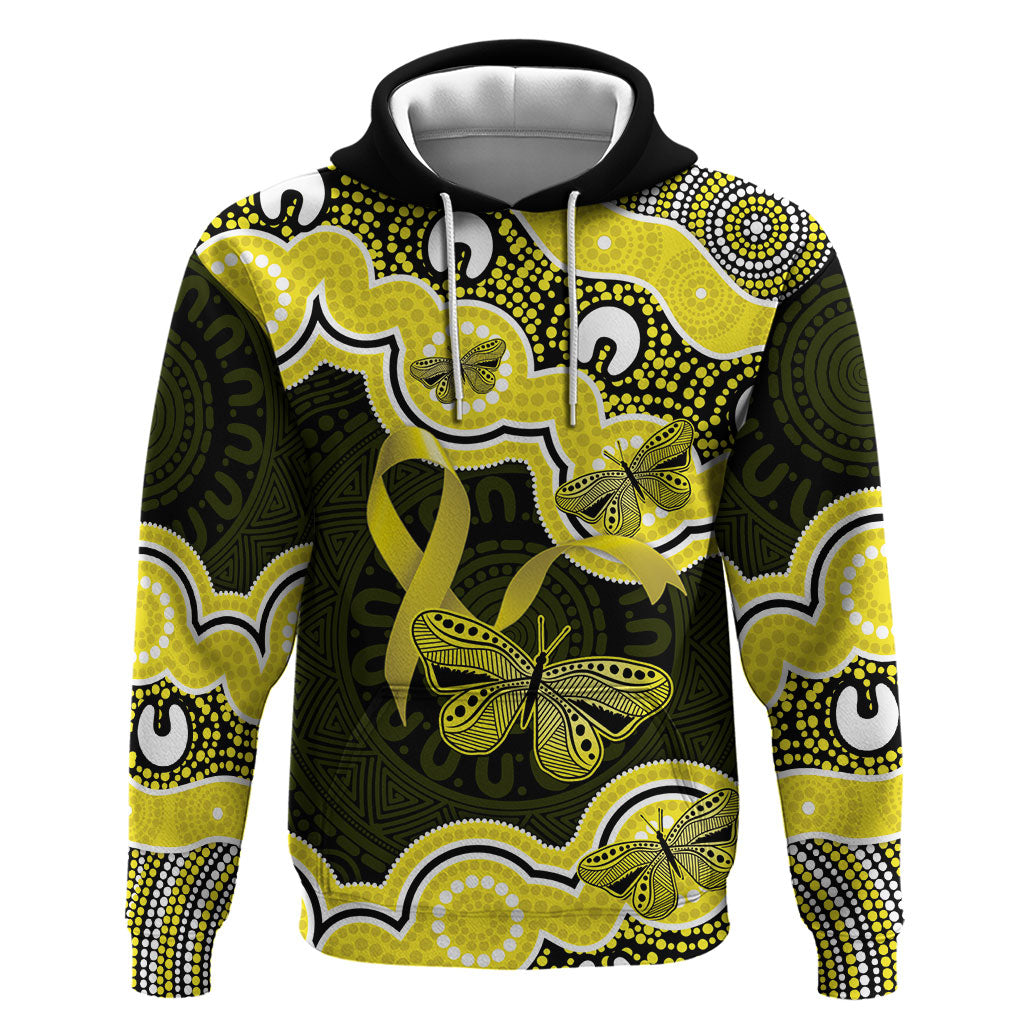 Yellow Ribbon Sarcoma Support Hoodie Aboriginal Art