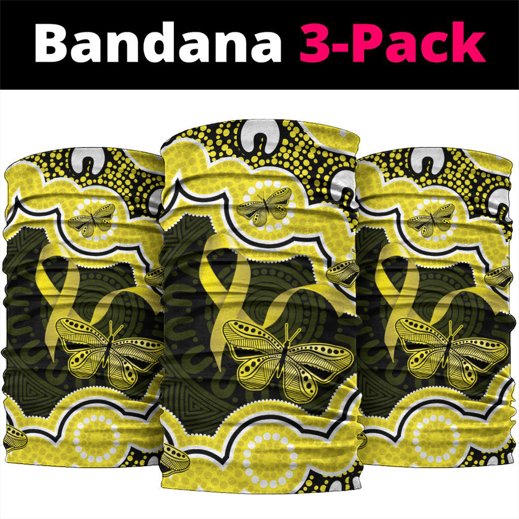Yellow Ribbon Sarcoma Support Neck Gaiter Aboriginal Art
