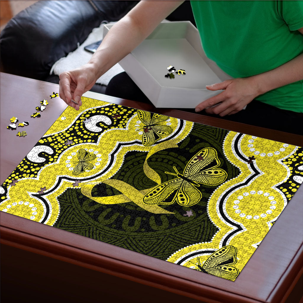 Yellow Ribbon Sarcoma Support Puzzle Aboriginal Art