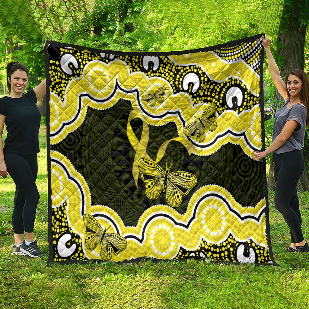 Yellow Ribbon Sarcoma Support Quilt Aboriginal Art
