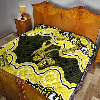 Yellow Ribbon Sarcoma Support Quilt Aboriginal Art