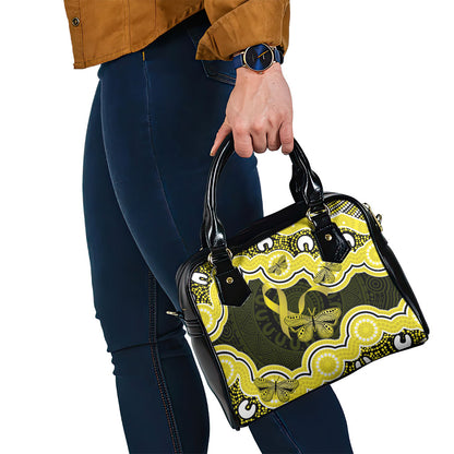 Yellow Ribbon Sarcoma Support Shoulder Handbag Aboriginal Art