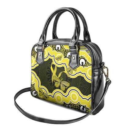 Yellow Ribbon Sarcoma Support Shoulder Handbag Aboriginal Art
