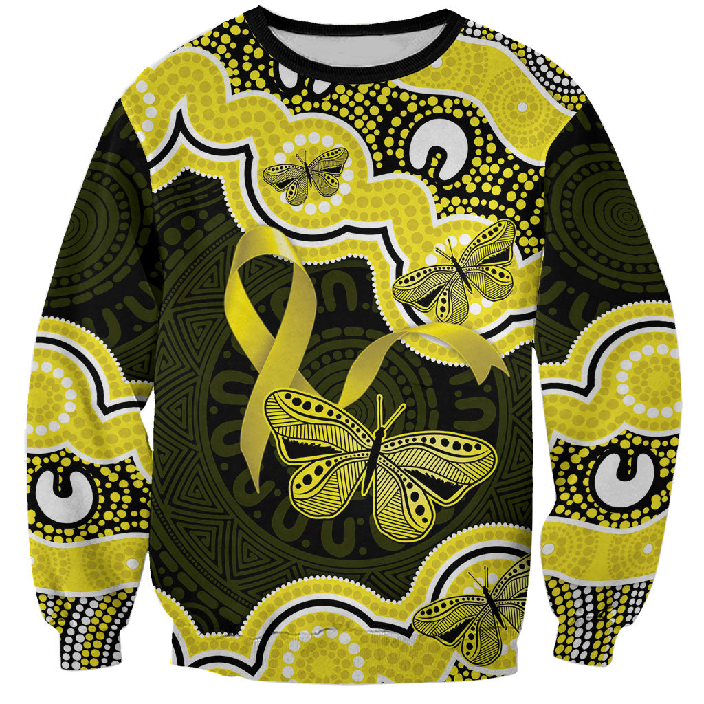 Yellow Ribbon Sarcoma Support Sweatshirt Aboriginal Art