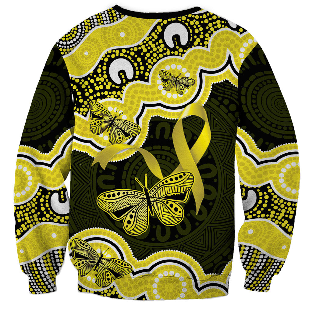 Yellow Ribbon Sarcoma Support Sweatshirt Aboriginal Art