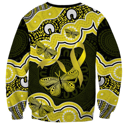 Yellow Ribbon Sarcoma Support Sweatshirt Aboriginal Art