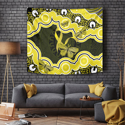 Yellow Ribbon Sarcoma Support Tapestry Aboriginal Art