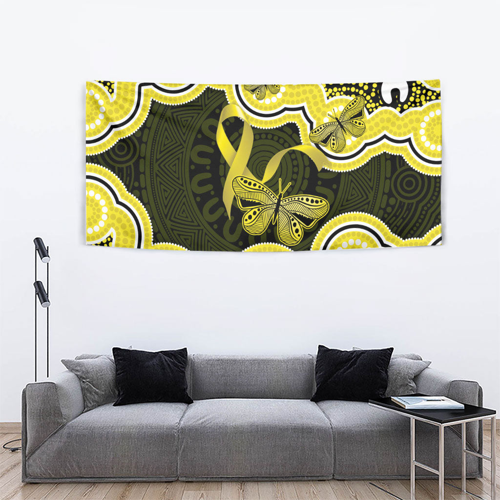 Yellow Ribbon Sarcoma Support Tapestry Aboriginal Art
