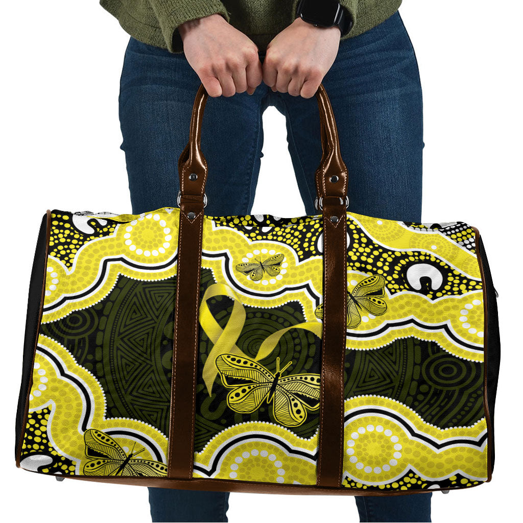 Yellow Ribbon Sarcoma Support Travel Bag Aboriginal Art