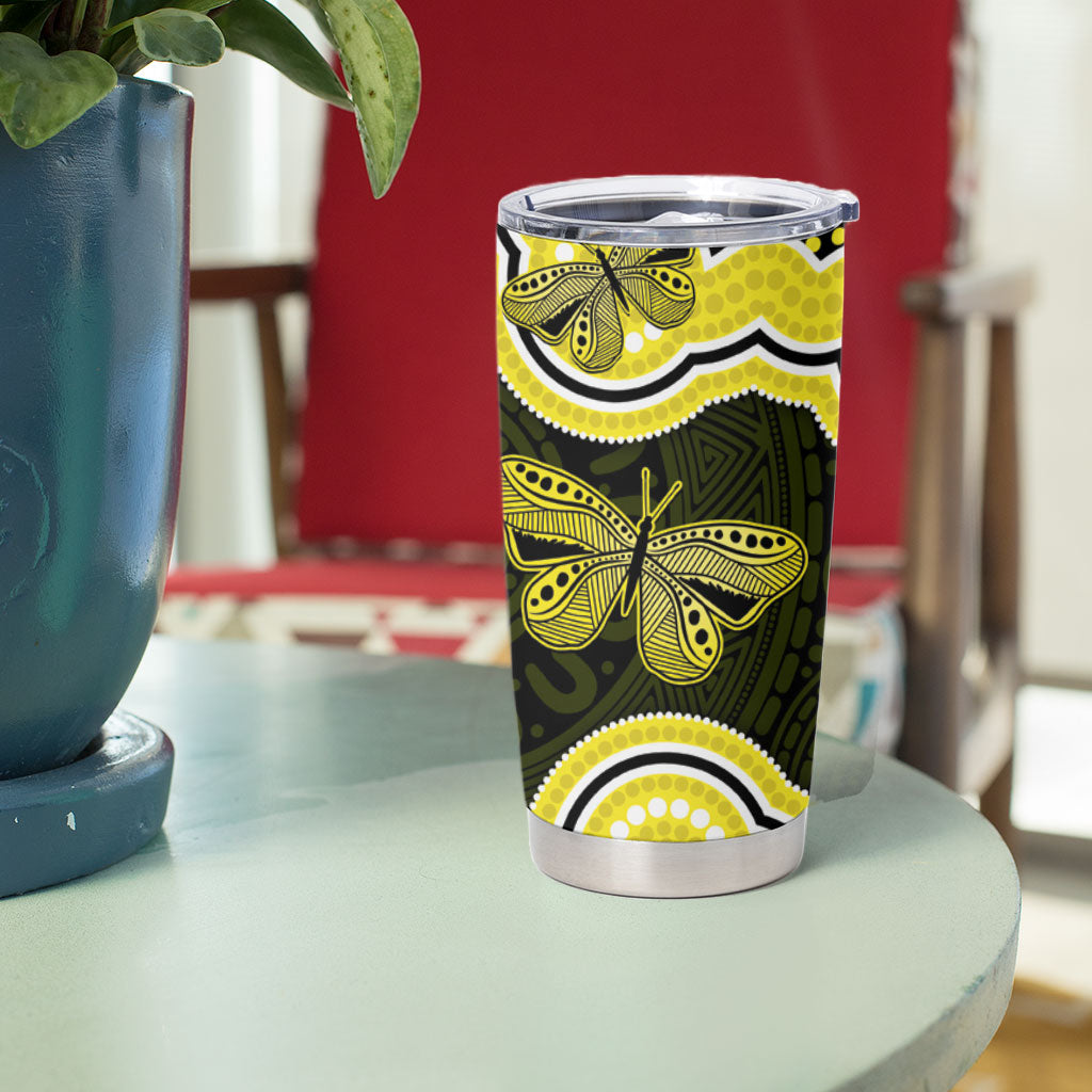 Yellow Ribbon Sarcoma Support Tumbler Cup Aboriginal Art