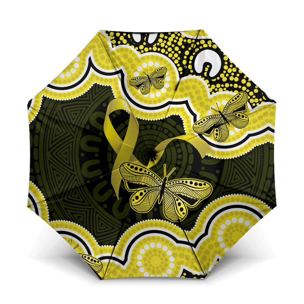 Yellow Ribbon Sarcoma Support Umbrella Aboriginal Art