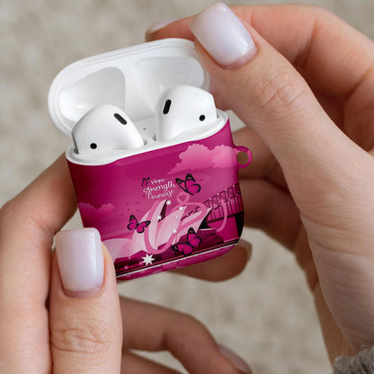 Australia Breast Cancer Support AirPods Case Sydney Opera House Butterfly Pink Ribbon