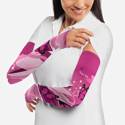 Personalised Australia Breast Cancer Support Arm Sleeves Sydney Opera House Butterfly Pink Ribbon