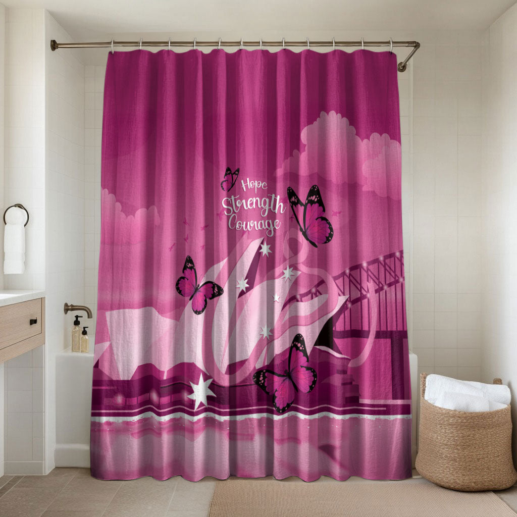 Australia Breast Cancer Support Bathroom Set Sydney Opera House Butterfly Pink Ribbon