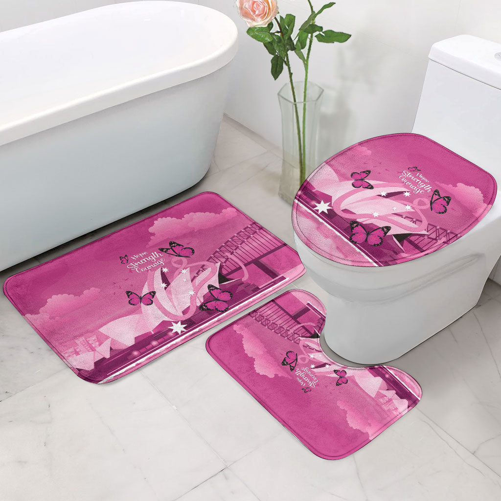 Australia Breast Cancer Support Bathroom Set Sydney Opera House Butterfly Pink Ribbon