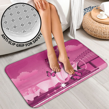 Australia Breast Cancer Support Bathroom Set Sydney Opera House Butterfly Pink Ribbon