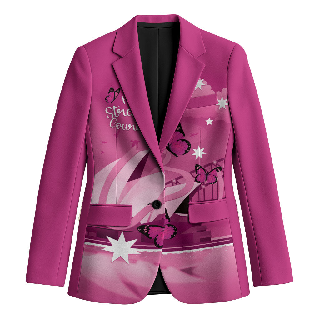 Personalised Australia Breast Cancer Support Blazer Sydney Opera House Butterfly Pink Ribbon