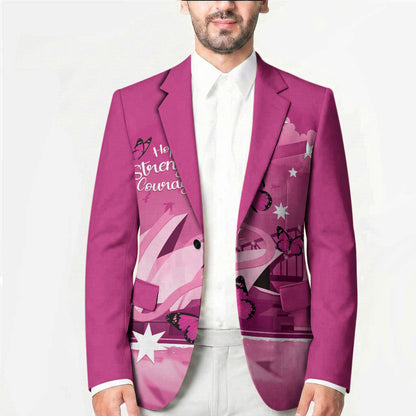 Personalised Australia Breast Cancer Support Blazer Sydney Opera House Butterfly Pink Ribbon