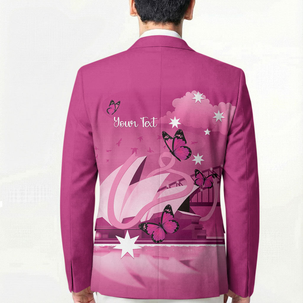 Personalised Australia Breast Cancer Support Blazer Sydney Opera House Butterfly Pink Ribbon
