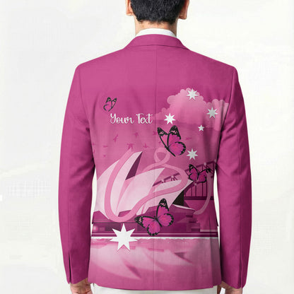 Personalised Australia Breast Cancer Support Blazer Sydney Opera House Butterfly Pink Ribbon