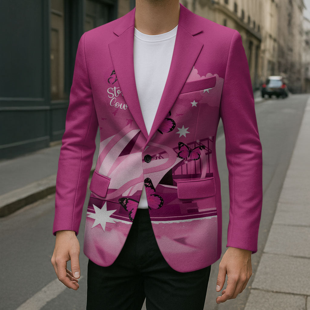 Personalised Australia Breast Cancer Support Blazer Sydney Opera House Butterfly Pink Ribbon