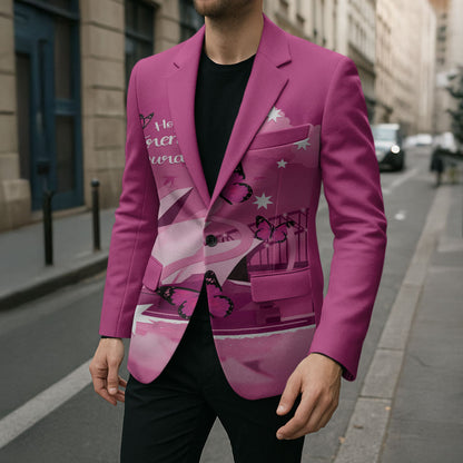 Personalised Australia Breast Cancer Support Blazer Sydney Opera House Butterfly Pink Ribbon