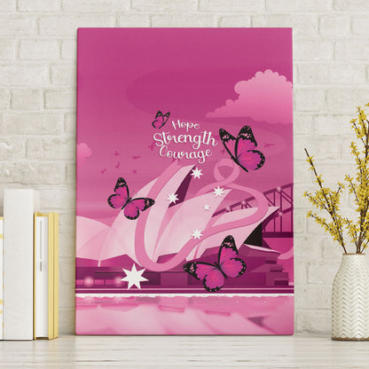 Australia Breast Cancer Support Canvas Wall Art Sydney Opera House Butterfly Pink Ribbon