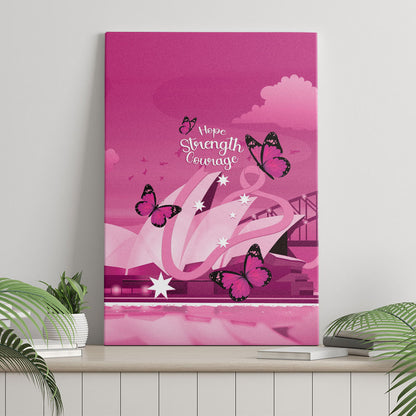 Australia Breast Cancer Support Canvas Wall Art Sydney Opera House Butterfly Pink Ribbon