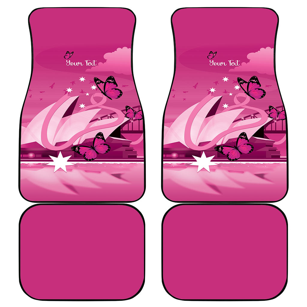 Personalised Australia Breast Cancer Support Car Mats Sydney Opera House Butterfly Pink Ribbon