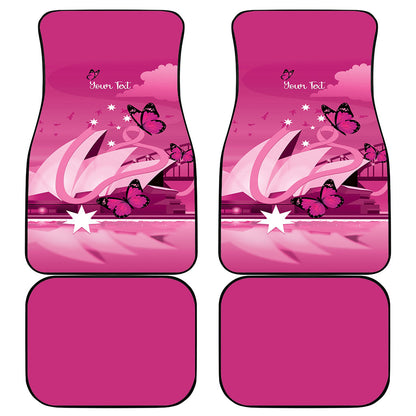 Personalised Australia Breast Cancer Support Car Mats Sydney Opera House Butterfly Pink Ribbon