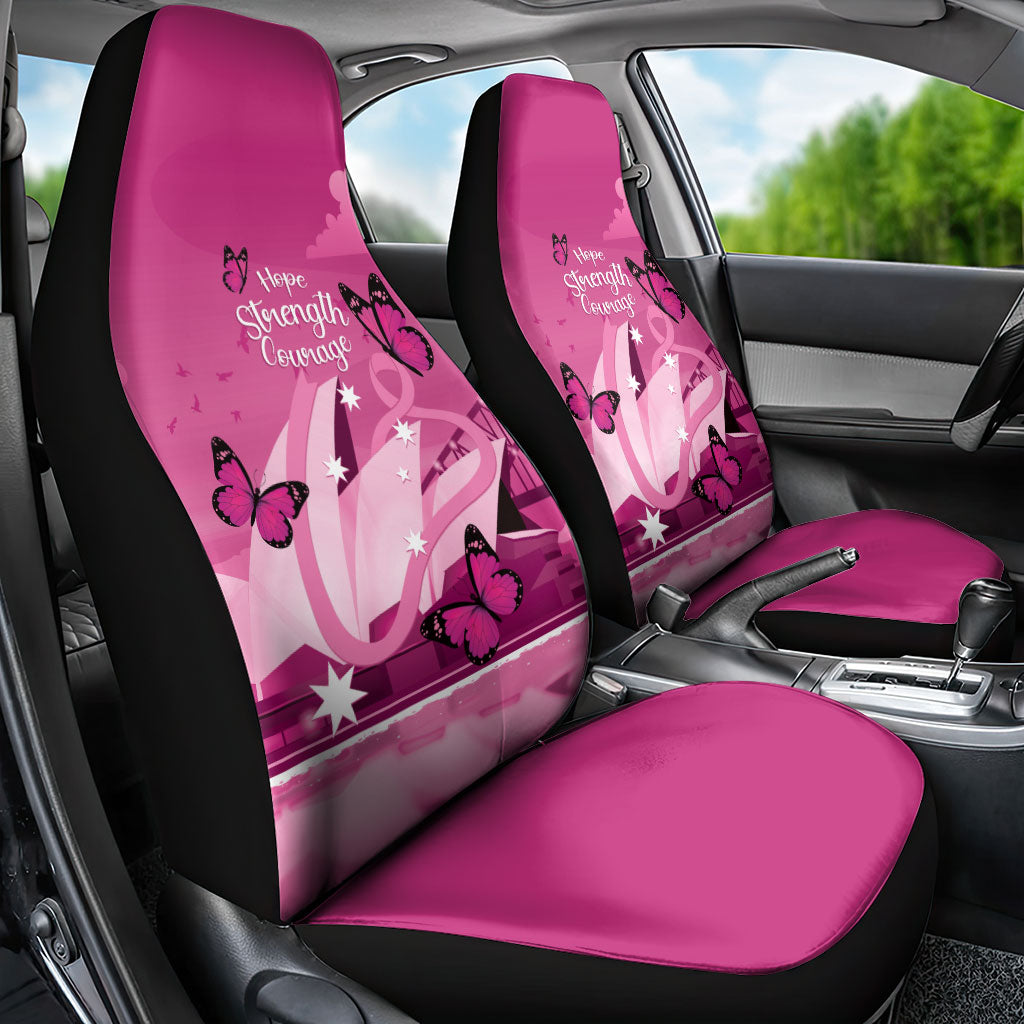 Australia Breast Cancer Support Car Seat Cover Sydney Opera House Butterfly Pink Ribbon
