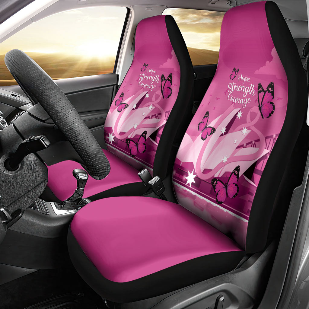 Australia Breast Cancer Support Car Seat Cover Sydney Opera House Butterfly Pink Ribbon