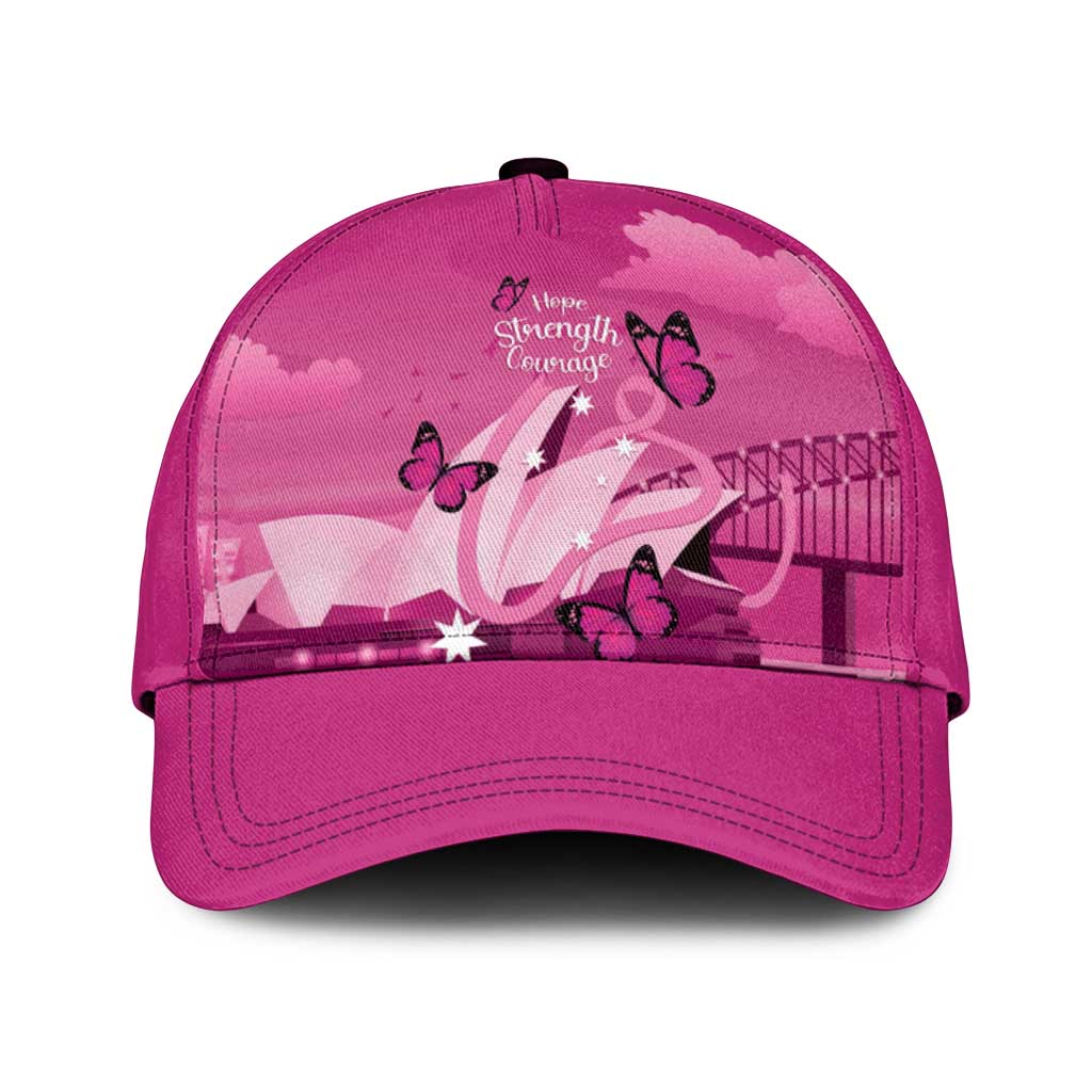 Australia Breast Cancer Support Classic Cap Sydney Opera House Butterfly Pink Ribbon