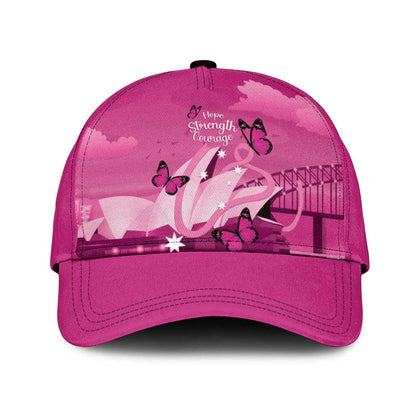 Australia Breast Cancer Support Classic Cap Sydney Opera House Butterfly Pink Ribbon