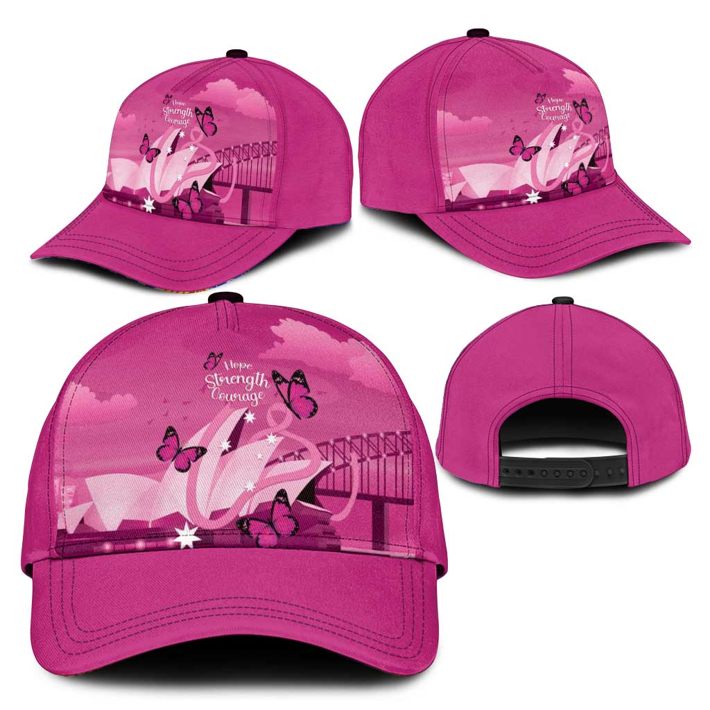 Australia Breast Cancer Support Classic Cap Sydney Opera House Butterfly Pink Ribbon