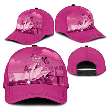 Australia Breast Cancer Support Classic Cap Sydney Opera House Butterfly Pink Ribbon