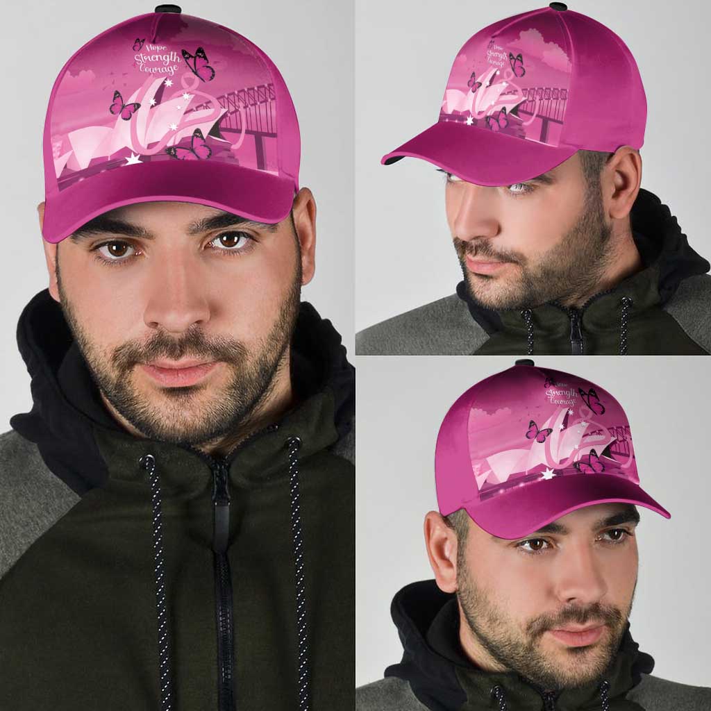 Australia Breast Cancer Support Classic Cap Sydney Opera House Butterfly Pink Ribbon
