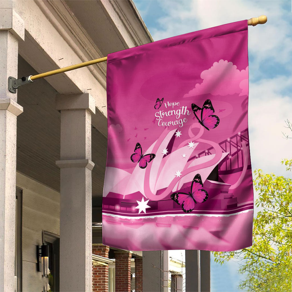 Australia Breast Cancer Support Garden Flag Sydney Opera House Butterfly Pink Ribbon