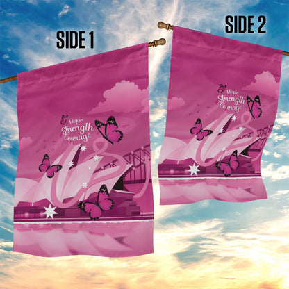 Australia Breast Cancer Support Garden Flag Sydney Opera House Butterfly Pink Ribbon